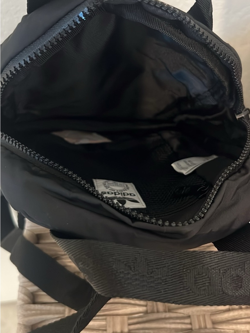 adidas black mini backpack with white Trefoil logo - Picture 4 of 4